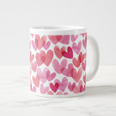 Grande Tasse Motif de coeur aquarelle (Devant droit)