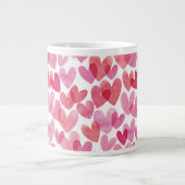 Grande Tasse Motif de coeur aquarelle (Devant)