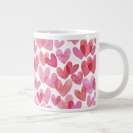 Grande Tasse Motif de coeur aquarelle (Droite)