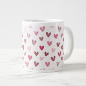 Grande Tasse Motif de cœur rose mignon – Design romantique et é (Devant droit)