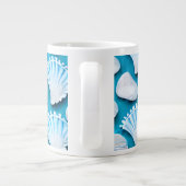 Grande Tasse Motif de coquillages bleu et blanc (Dos)