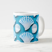 Grande Tasse Motif de coquillages bleu et blanc (Devant droit)