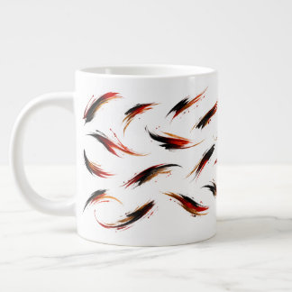Grande Tasse Motif de coups de pinceau enflammés abstraits
