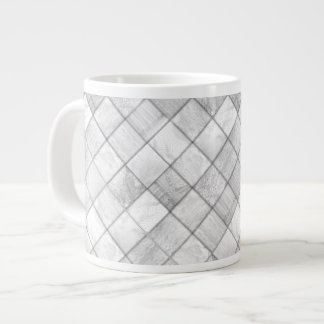 Grande Tasse Motif de courtepointe Argent Faux