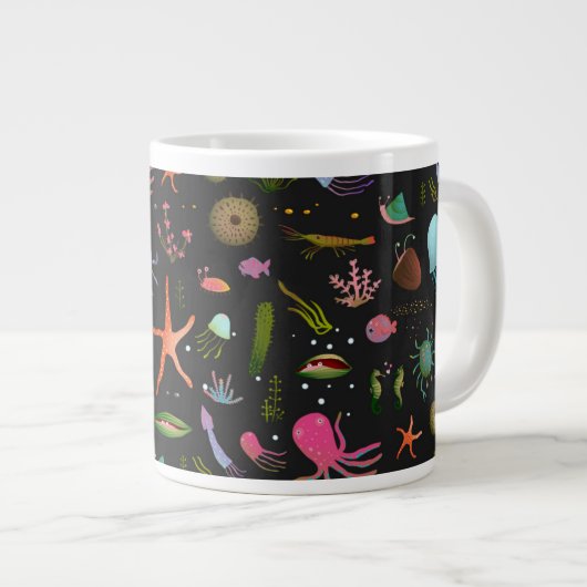 Grande Tasse Motif de créatures de mer (Devant droit)