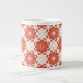 Grande Tasse Motif de dentelle florale rouge et or (Devant)