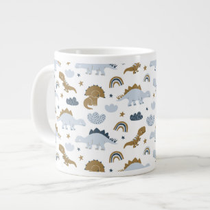 Grande Tasse Motif de dinosaure arc-en-ciel mignon