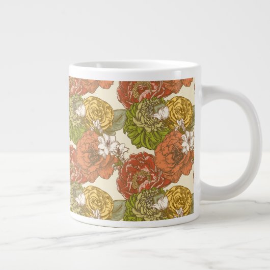 Grande Tasse Motif de fleurs du jardin (Droite)