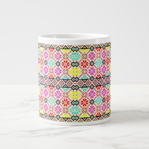 Grande Tasse Motif de flocon de neige scandinave coloré