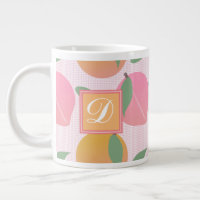 Motif de fruit orange pêche mignon rose