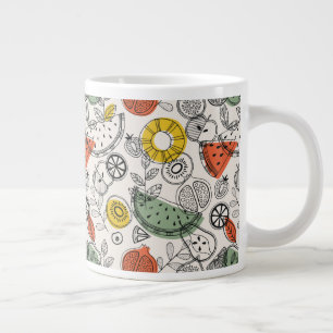 Grande Tasse Motif de fruits de style Vintage rétro