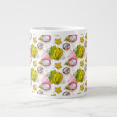 Grande Tasse Motif de fruits texturés à main libre (Devant)