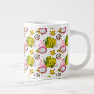 Grande Tasse Motif de fruits texturés à main libre