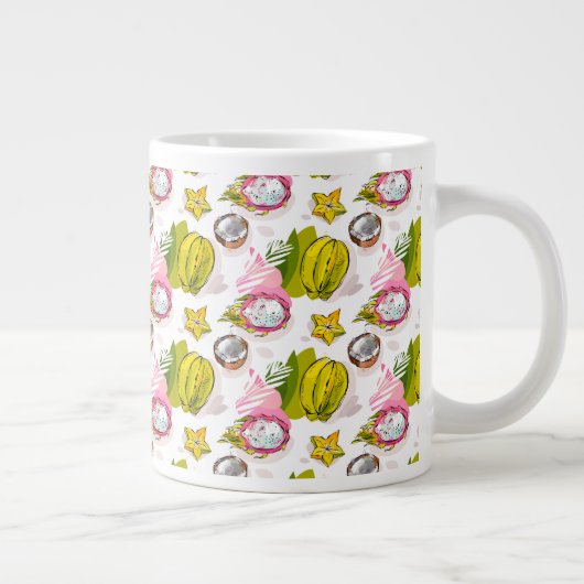 Grande Tasse Motif de fruits texturés à main libre (Droite)