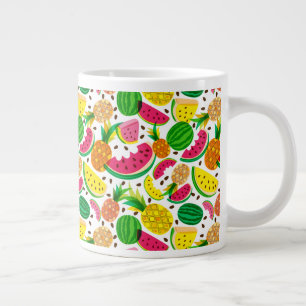 Grande Tasse Motif de fruits tropicaux rouges et jaunes