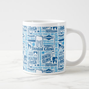 Grande Tasse Motif de la clinique dentaire bleue