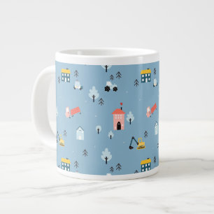 Grande Tasse Motif de la scène du Doodle Town