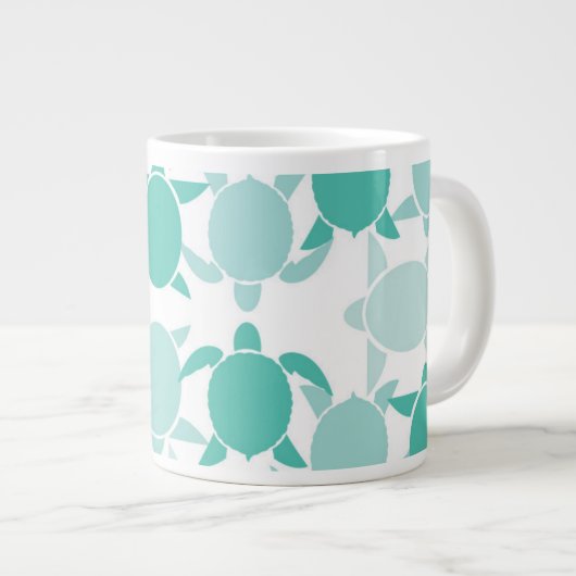 Grande Tasse Motif de la tortue Turquoise (Devant droit)