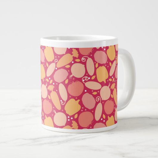 Grande Tasse motif de légumes colorés (Devant droit)