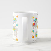 Grande Tasse Motif De Llamas, Cute Llamas, Alpacas, Fleurs (Dos)