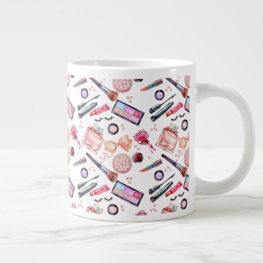 Grande Tasse Motif de maquillage aquarelle (Droite)