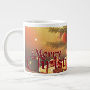 Grande Tasse Motif de Noël, avec des cadeaux sous l'arbre de No
