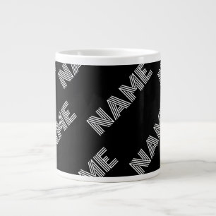 Grande Tasse Motif de nom ou de mot rétro-modern audacieux