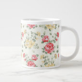 Grande Tasse Motif de papier peint d'élégance des roses roses (Droite)