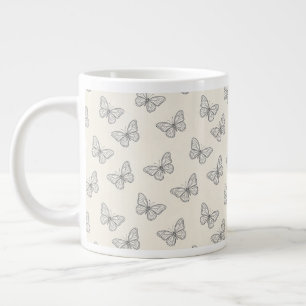 Grande Tasse Motif de papillon en ligne art