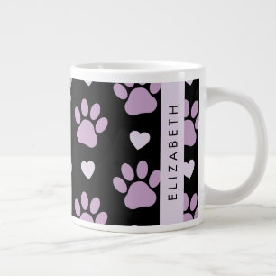 Grande Tasse Motif De Pâtes, Pâtes Lilac, Coeurs, Votre Nom