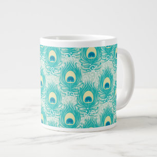 Grande Tasse motif de plumes de paon