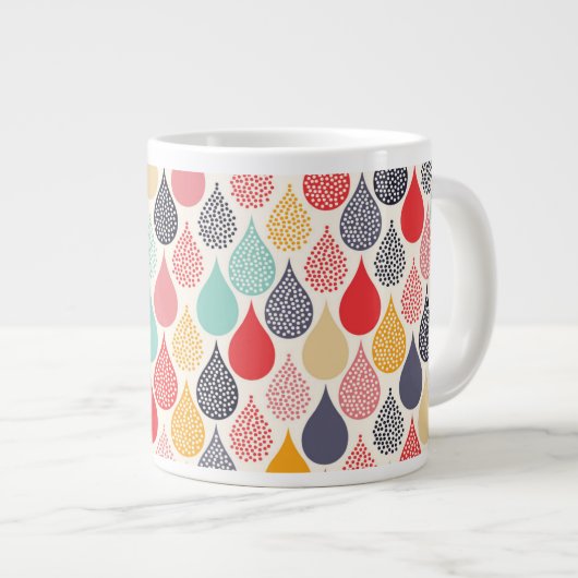 Grande Tasse Motif de point d'art pop Raindrop (Devant droit)