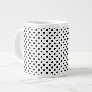 Grande Tasse Motif de point Polka noir blanc