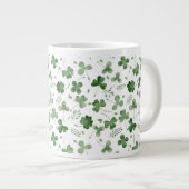 Grande Tasse Motif de Shamrock d'aquarelle douce (Devant droit)