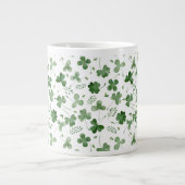 Grande Tasse Motif de Shamrock d'aquarelle douce (Devant)