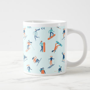 Grande Tasse Motif de sports d'hiver