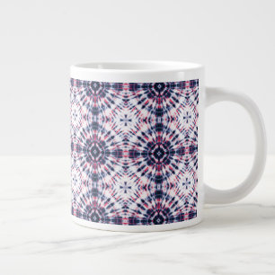 Grande Tasse Motif de teinture bleu et rouge