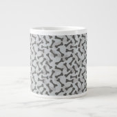 Grande Tasse Motif de texture d'os à fond gris (Devant)