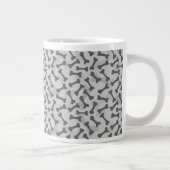 Grande Tasse Motif de texture d'os à fond gris (Droite)