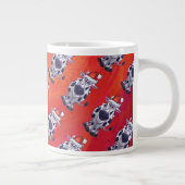 Grande Tasse Motif de vache de Noël sur Red Field (Droite)