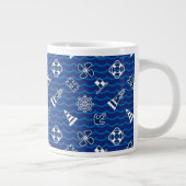 Grande Tasse Motif de vagues nautique mignon (Droite)