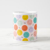 Grande Tasse Motif de visage joyeux souriant coloré (Devant)