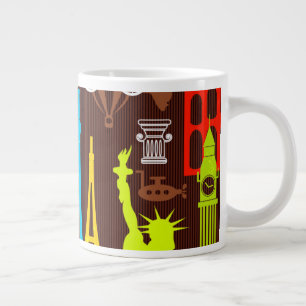 Grande Tasse Motif de voyage Neon World