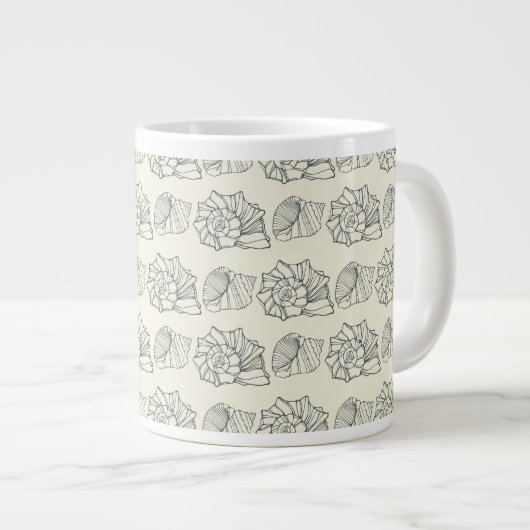 Grande Tasse Motif décoratif de coquilles (Devant droit)