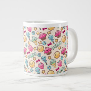 Grande Tasse Motif d'enfant de Kawaii avec des griffonnages