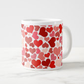 Grande Tasse Motif Des Coeurs, Coeurs Rouges, Amour (Devant droit)