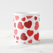 Grande Tasse Motif Des Coeurs, Coeurs Rouges, Motif Des Coeurs (Devant)