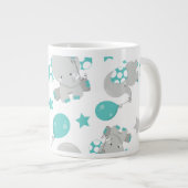 Grande Tasse Motif Des Eléphants, Eléphants Mignons - Gris Bleu (Devant droit)