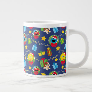 Grande Tasse Motif des lumières de Noël de la rue Sésame