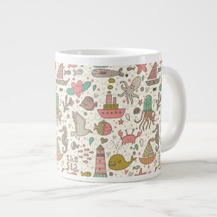 Grande Tasse Motif D'Été Amusant Avec Navires